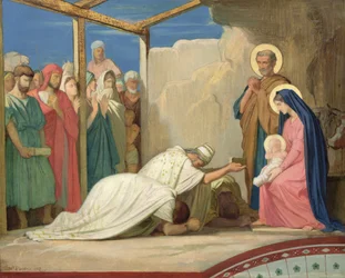 Adoracja Trzech Króli, 1857 (olej na karcie)